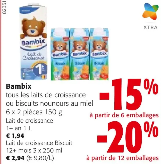 Offre: Lait de croissance