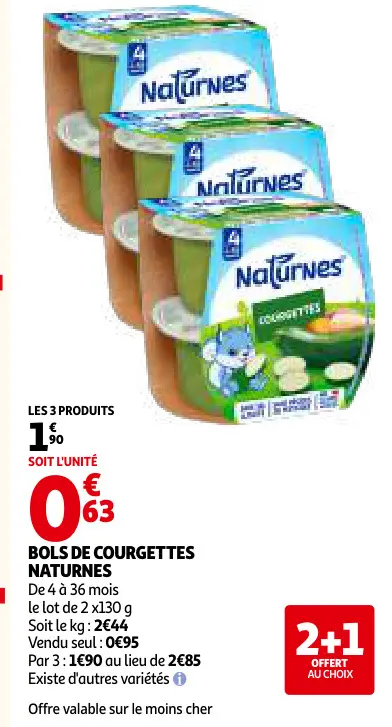 Promotie: Naturnes Bols de courgettes