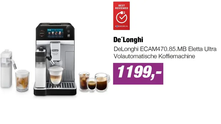 Aanbieding: DeLonghi ECAM470.85.MB Eletta Ultra Volautomatische Koffiemachine