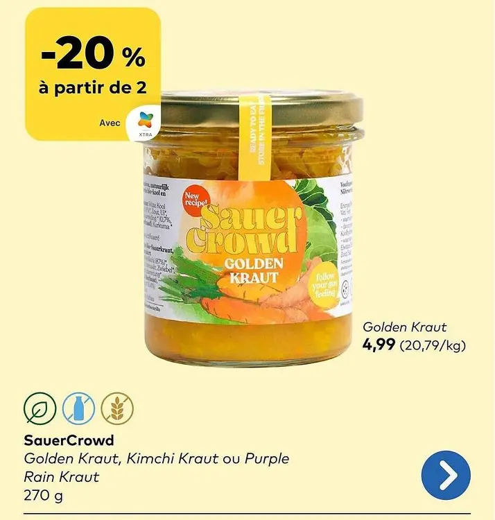 Offre: Golden Kraut, Kimchi Kraut ou Purple Rain Kraut