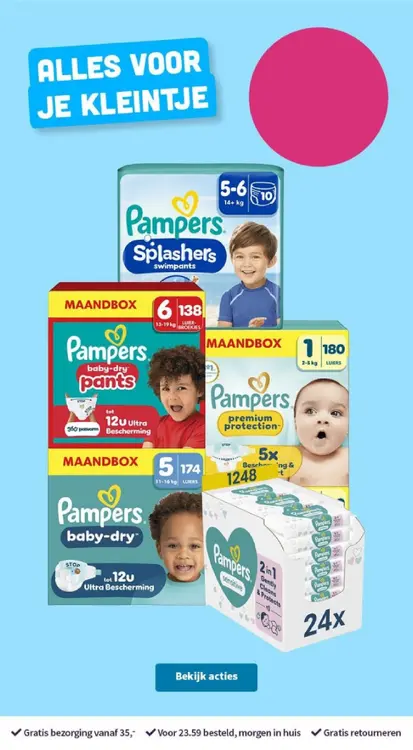 Promotie: Pampers Maandboxen en Babydoekjes