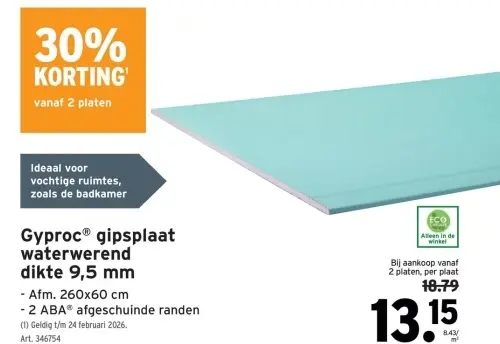 Promotie: Gyproc® gipsplaat waterwerend