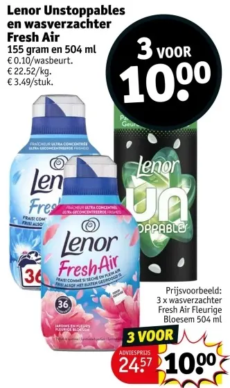 Aanbieding: Unstoppables en wasverzachter Fresh Air