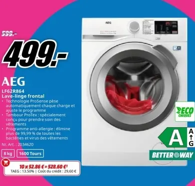 Offre: Lave-linge frontal