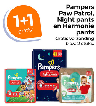 Aanbieding: Pampers Paw Patrol, Night pants en Harmonie pants