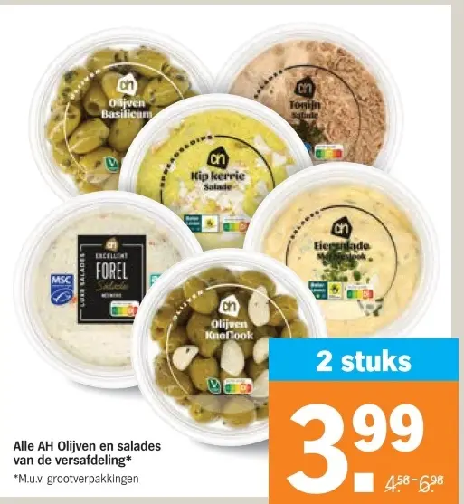 Aanbieding: AH Olijven en salades