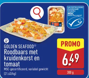 Promotie: Roodbaars met kruidenkorst en tomaat