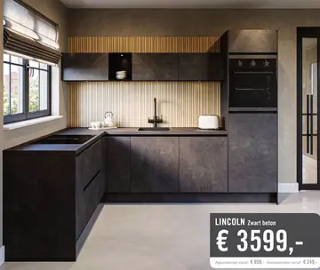 Aanbieding: LINCOLN Zwart beton