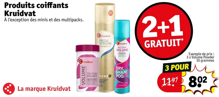 Offre: Produits coiffants