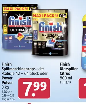 Aanbieding: Finish Spülmaschinencaps oder -tabs oder Powe