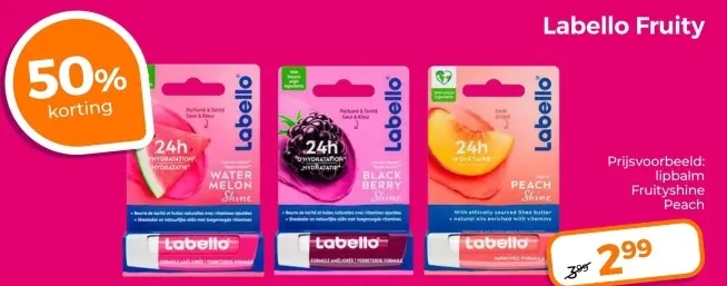Aanbieding: Lipbalm Fruityshine Peach