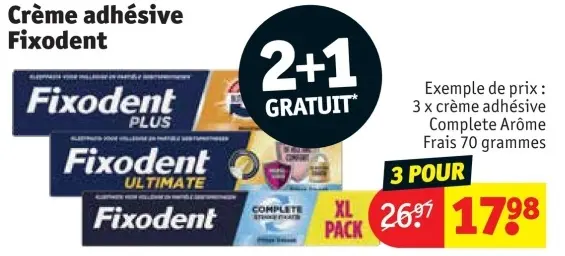 Offre: Crème adhésive