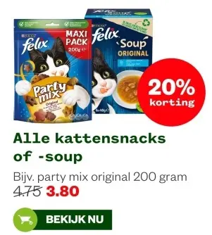 Aanbieding: Alle kattensnacks of -soup