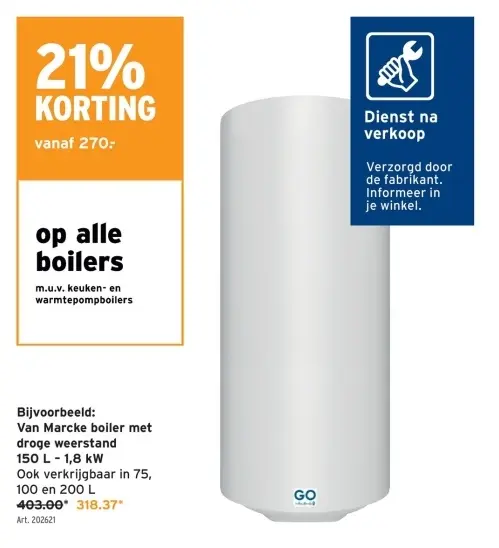 Aanbieding: boiler met droge weerstand