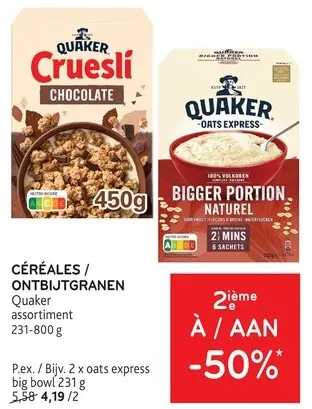 Offre: Céréales Cruesli ou Oats Express