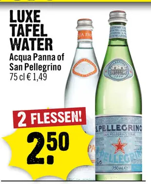 Aanbieding: Acqua Panna of San Pellegrino