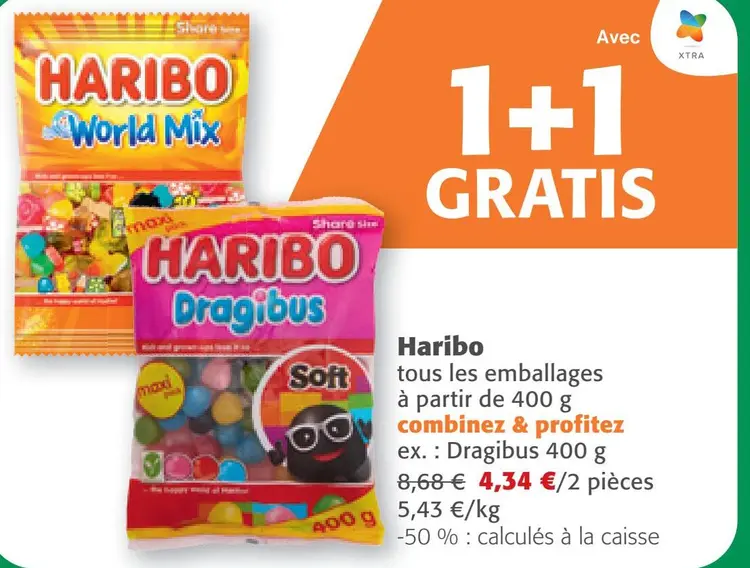Offre: Haribo World Mix, Haribo Dragibus