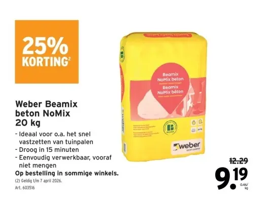 Promotie: Beamix beton NoMix