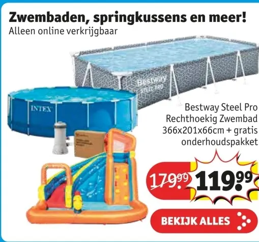 Aanbieding: Zwembaden, springkussens en meer!