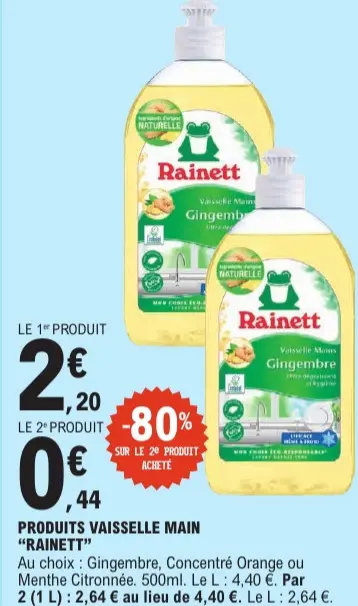 Offre: Rainett Produits Vaisselle Main