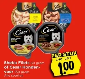 Aanbieding: Sheba Filets of Cesar Hondenvoer