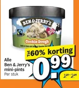 Aanbieding: Ben & Jerry's mini-pints