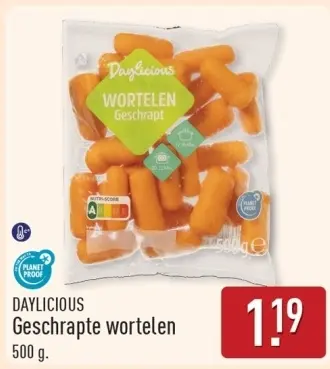 Aanbieding: Geschrapte wortelen