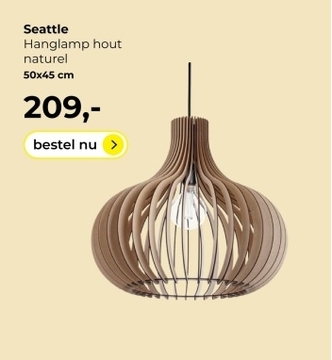 Aanbieding: Seattle Hanglamp hout naturel