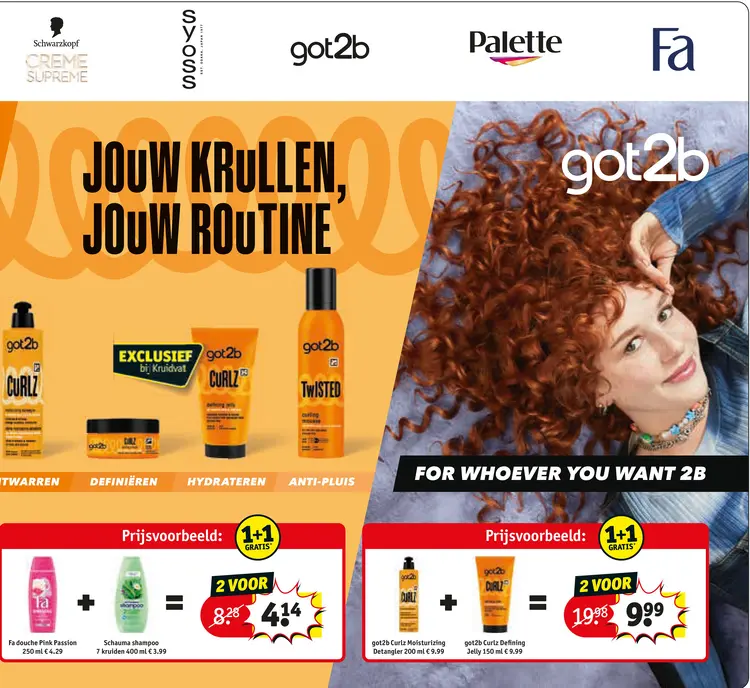 Aanbieding: Fa douche Pink Passion + Schauma shampoo 7 kr
