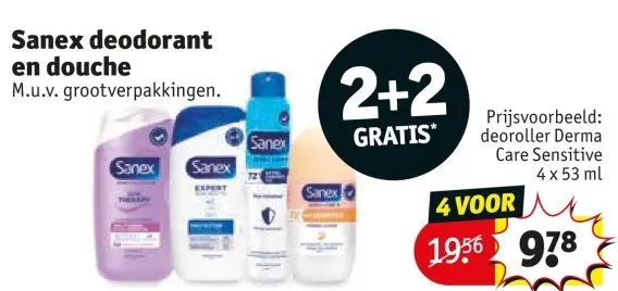 Aanbieding: Sanex deodorant en douche