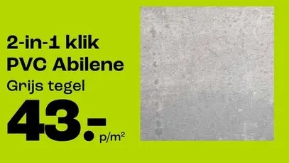 Promotie: 2-in-1 klik PVC Abilene Grijs tegel
