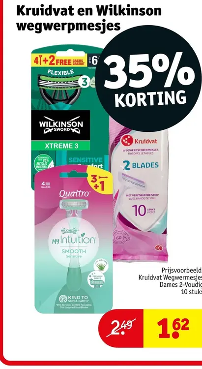 Aanbieding: Kruidvat en Wilkinson wegwerpmesjes