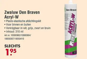 Aanbieding: Zwaluw Den Braven Acryl-W