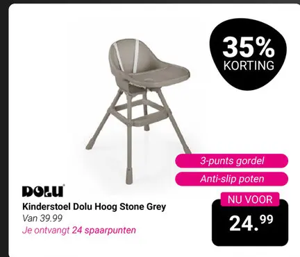 Aanbieding: Kinderstoel Dolu Hoog Stone Grey