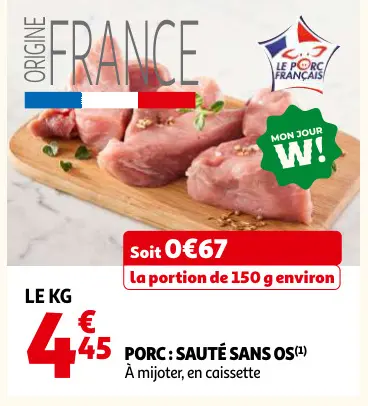 Offre: Porc: sauté sans os