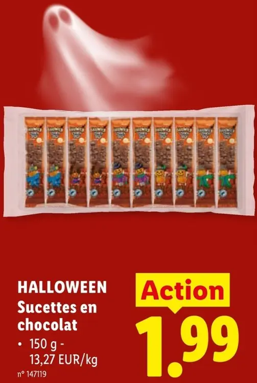 Offre: HALLOWEEN Sucettes en chocolat