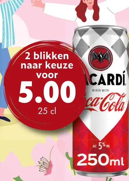 Aanbieding: Bacardi Mixed with Coca-Cola