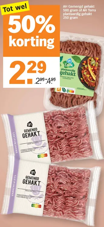 Aanbieding: Gemengd gehakt of Terra plantaardig gehakt