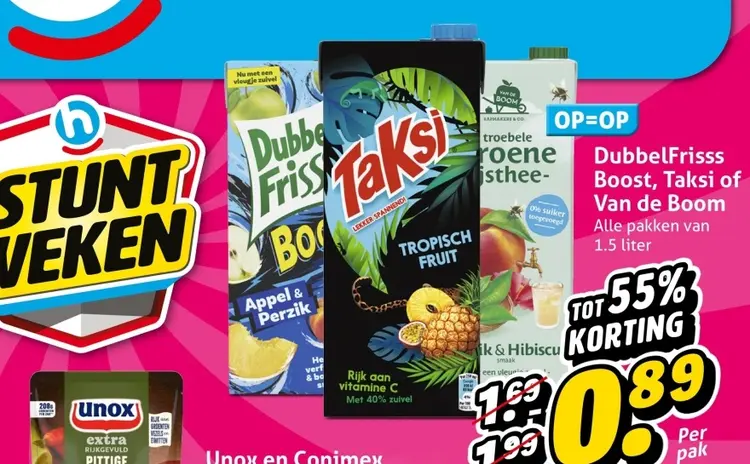 Aanbieding: DubbelFrisss Boost, Taksi of Van de Boom
