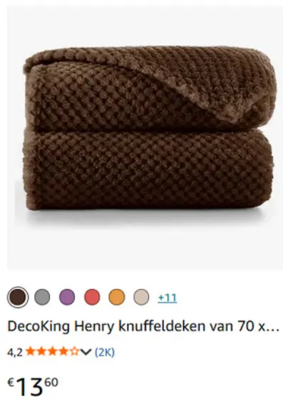 Aanbieding: DecoKing Henry knuffeldeken van 70 x