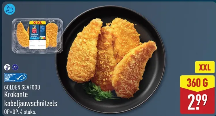 Aanbieding: Krokante kabeljauwschnitzels