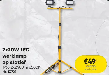 Promotie: LED werklamp op statief