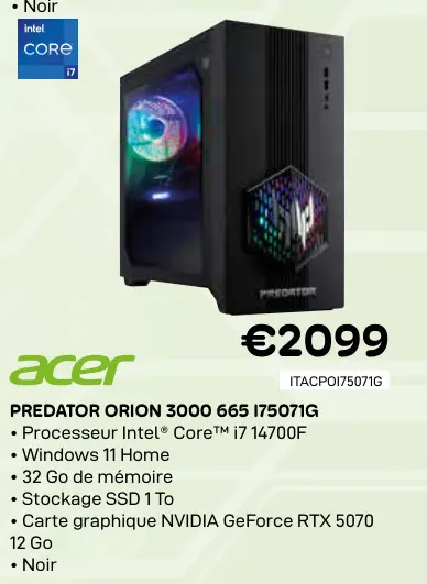Offre: Predator orion 3000 665 i75071g