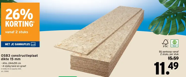 Promotie: OSB3 constructieplaat