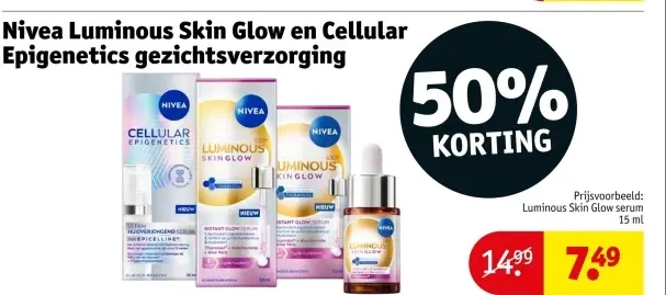 Aanbieding: Nivea Luminous Skin Glow en Cellular Epigenet