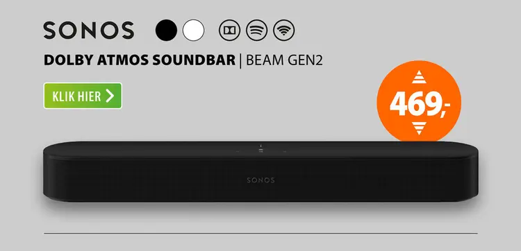 Aanbieding: Sonos BEAM Gen2 Zwart