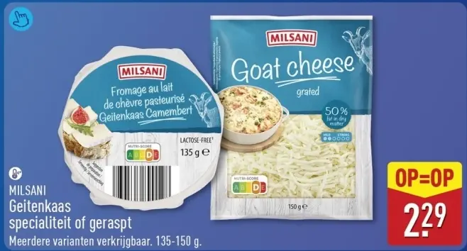 Aanbieding: Geitenkaas specialiteit of geraspt