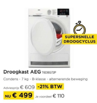 Aanbieding: Droogkast AEG T6DBG72P