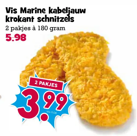Aanbieding: Vis Marine kabeljauw krokant schnitzels