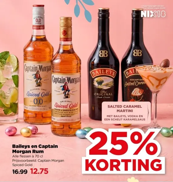 Aanbieding: Baileys en Captain Morgan Rum
